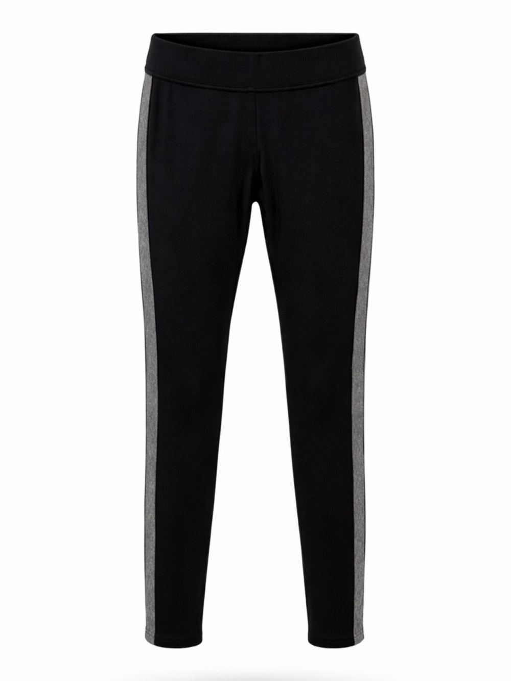 HUE Black Leggings Side Stripe Stretch Pull On Pants Size Small